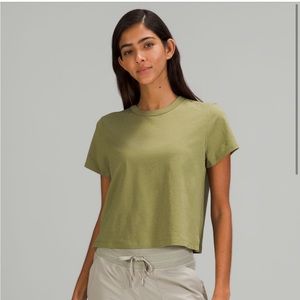 Lululemon Classic-Fit Cotton-Blend T-Shirt Bronze Green size 8